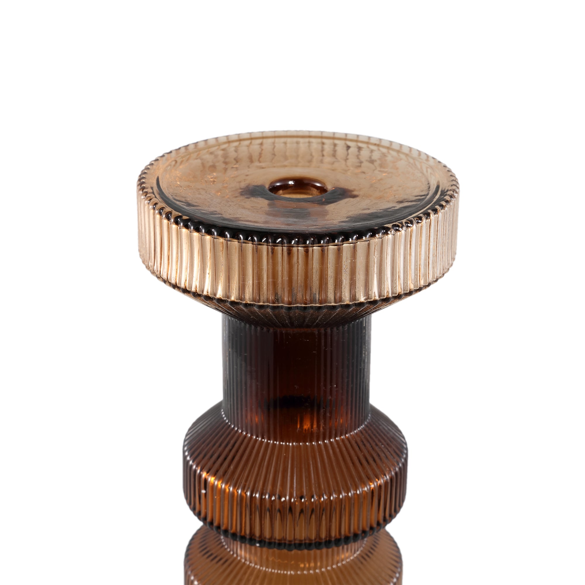 Galinda Bruine Glazen Kaarsenhouder L - depauwwonen