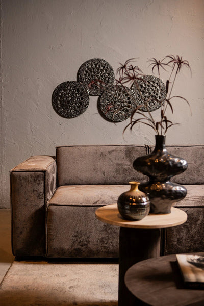 Geoffe Zilver Gegoten Aluminium Wandpaneel by PTMD