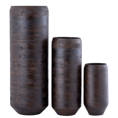 Gerd Bruine Mangohouten Pot met Afgeronde Rand S - depauwwonen