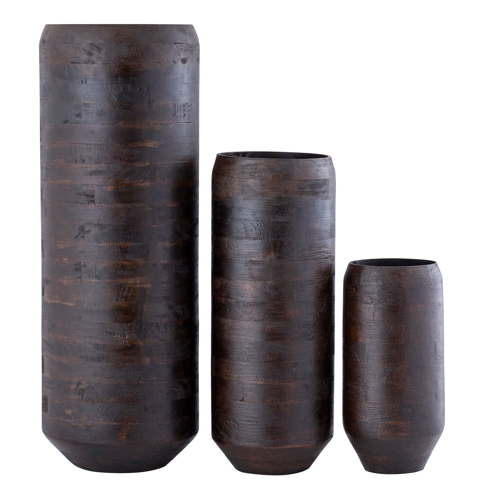 Gerd Bruine Mangohouten Pot met Afgeronde Rand S - depauwwonen