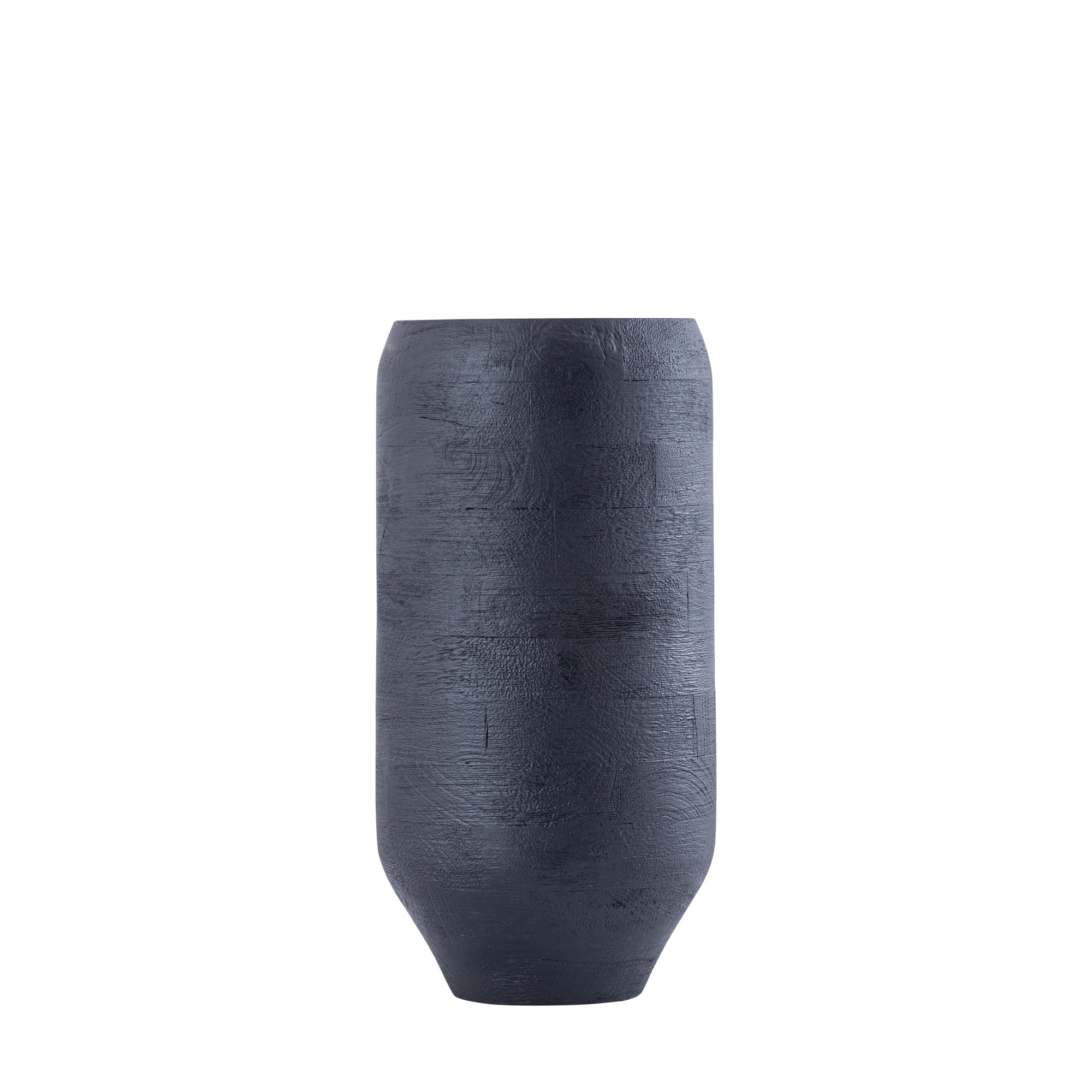 Gerd Zwarte Mangohouten Pot met Afgeronde Rand S - depauwwonen