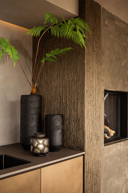 Gerd Zwarte Mangohouten Pot met Afgeronde Rand S - depauwwonen