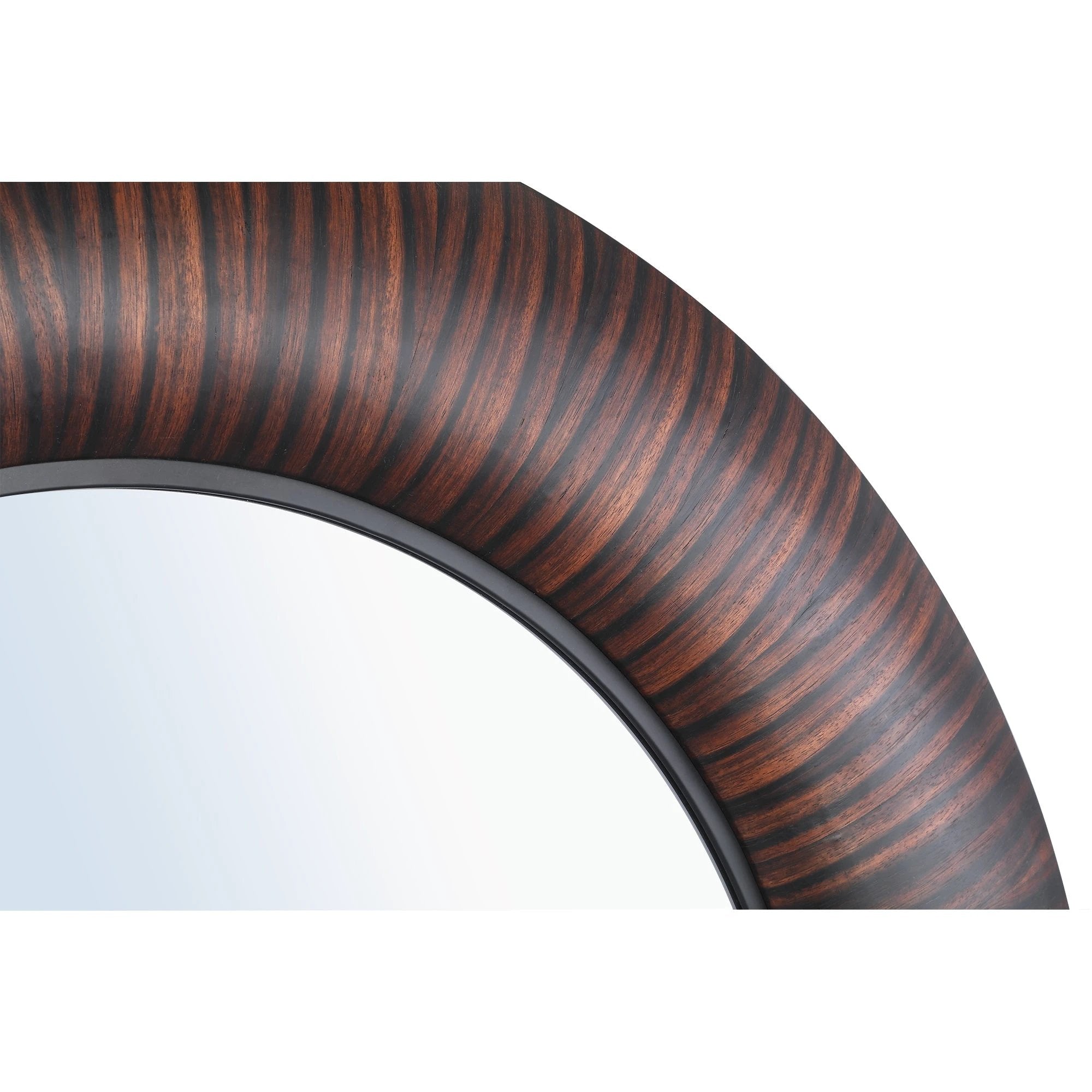 Gezzy Bruine Houten Spiegel Ø110cm by PTMD