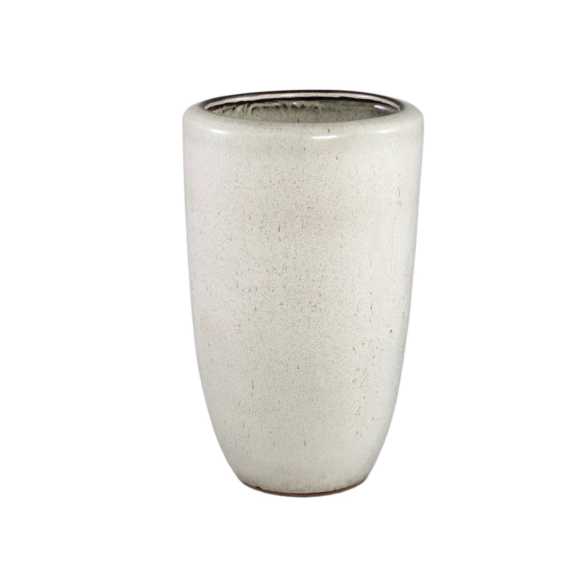 Kyleigh Beige Ronde Keramische Pot Glad Hoog L by PTMD