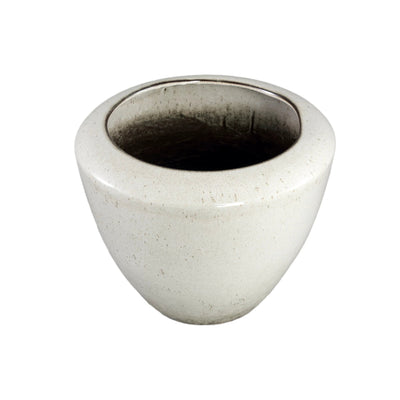 Kyleigh Beige Ronde Keramische Pot Glad Laag L by PTMD