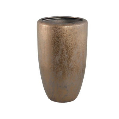 Kyleigh Bronzen Ronde Keramische Pot Glad Hoog L by PTMD