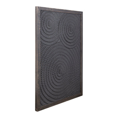 Levya Zwart Wandpaneel met Rond Patroon by PTMD