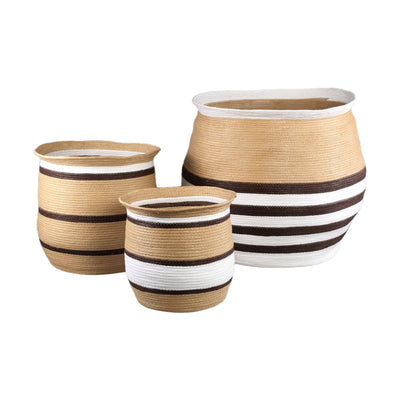 Melano Bruine Papieren Touw Ronde Mand SV3 by PTMD