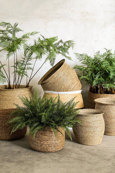 Melano Bruine Papieren Touw Ronde Mand SV3 by PTMD