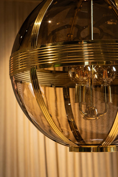 Mikk Messing Antiek Glazen Hanglamp Rnd L by PTMD