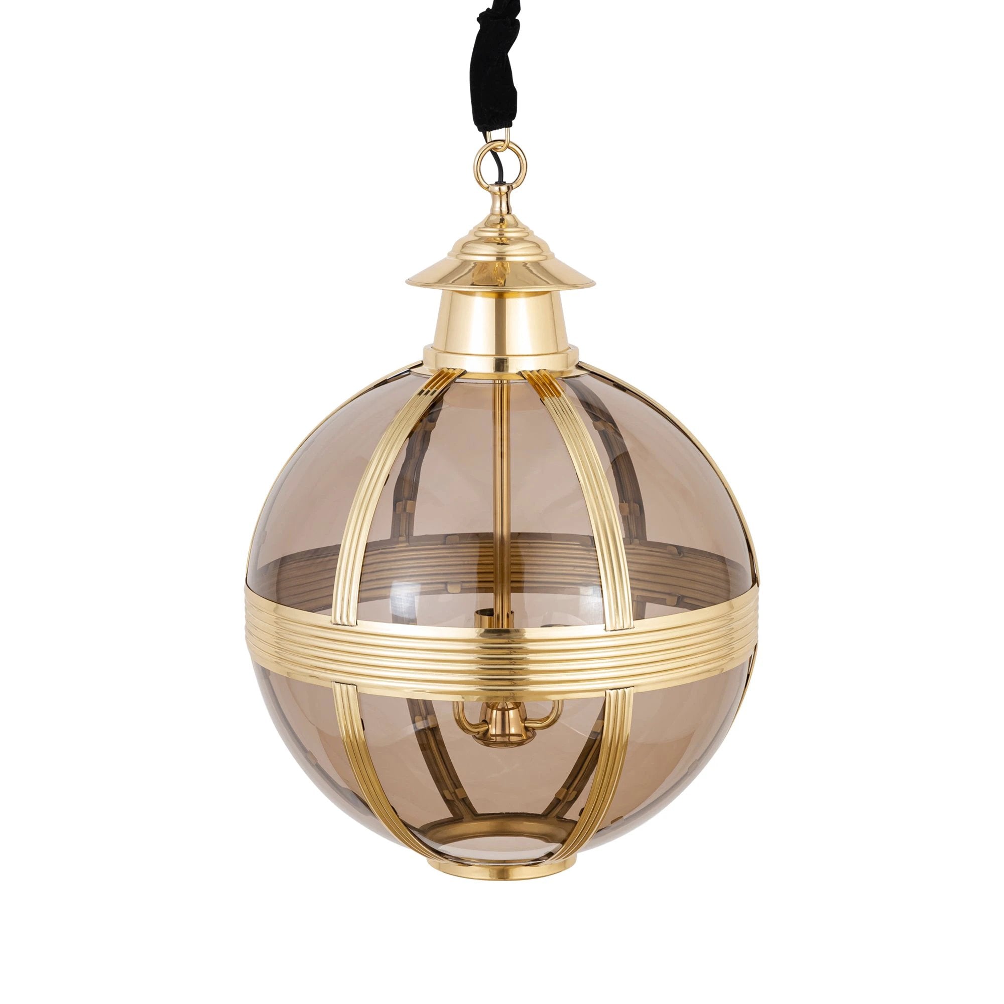 Mikk Messing Antiek Glazen Hanglamp Rnd M by PTMD