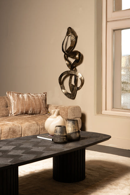 Neven Goud Gegoten Alu Metalen Swirl Wandpaneel L - depauwwonen