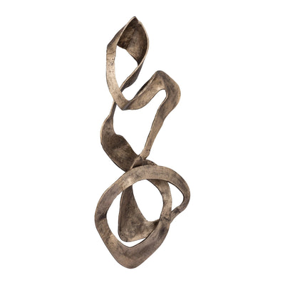 Neven Goud Gegoten Alu Metalen Swirl Wandpaneel S by PTMD
