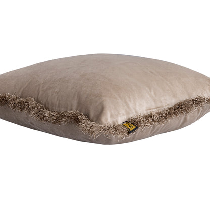 Nous Beige Velvet Kussen Met Franjes S - depauwwonen