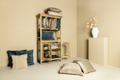 Nous Beige Velvet Kussen Met Franjes S - depauwwonen