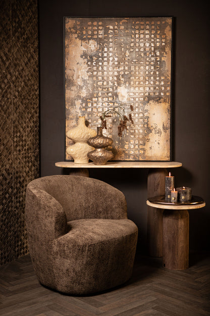 Pathe Bruine Canvas Schilderij Ruw Patroon Rechthoekig - depauwwonen