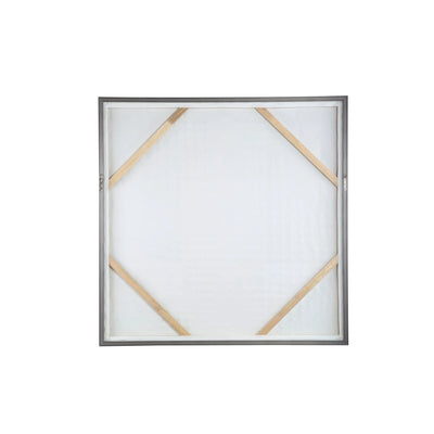 Pathe Bruine Canvas Schilderij Ruw Patroon Vierkant by PTMD