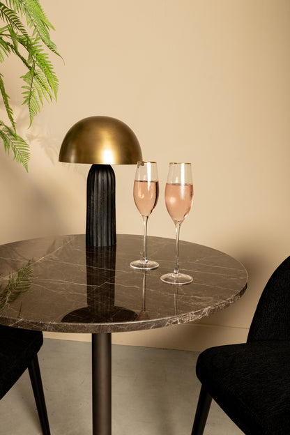 Plaza Bistrotafel Rond Bruin Marmer Taupe Basis - depauwwonen