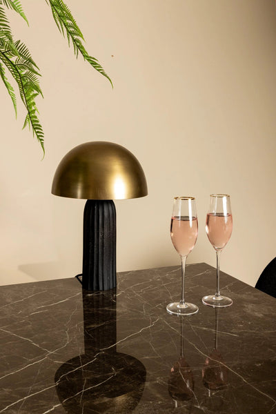 Plaza Bistrotafel Vierkant Bruin Marmer Taupe Voet by PTMD