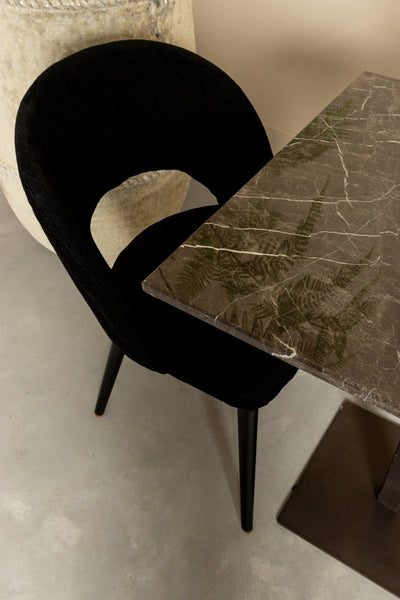 Plaza Bistrotafel Vierkant Bruin Marmer Taupe Voet by PTMD