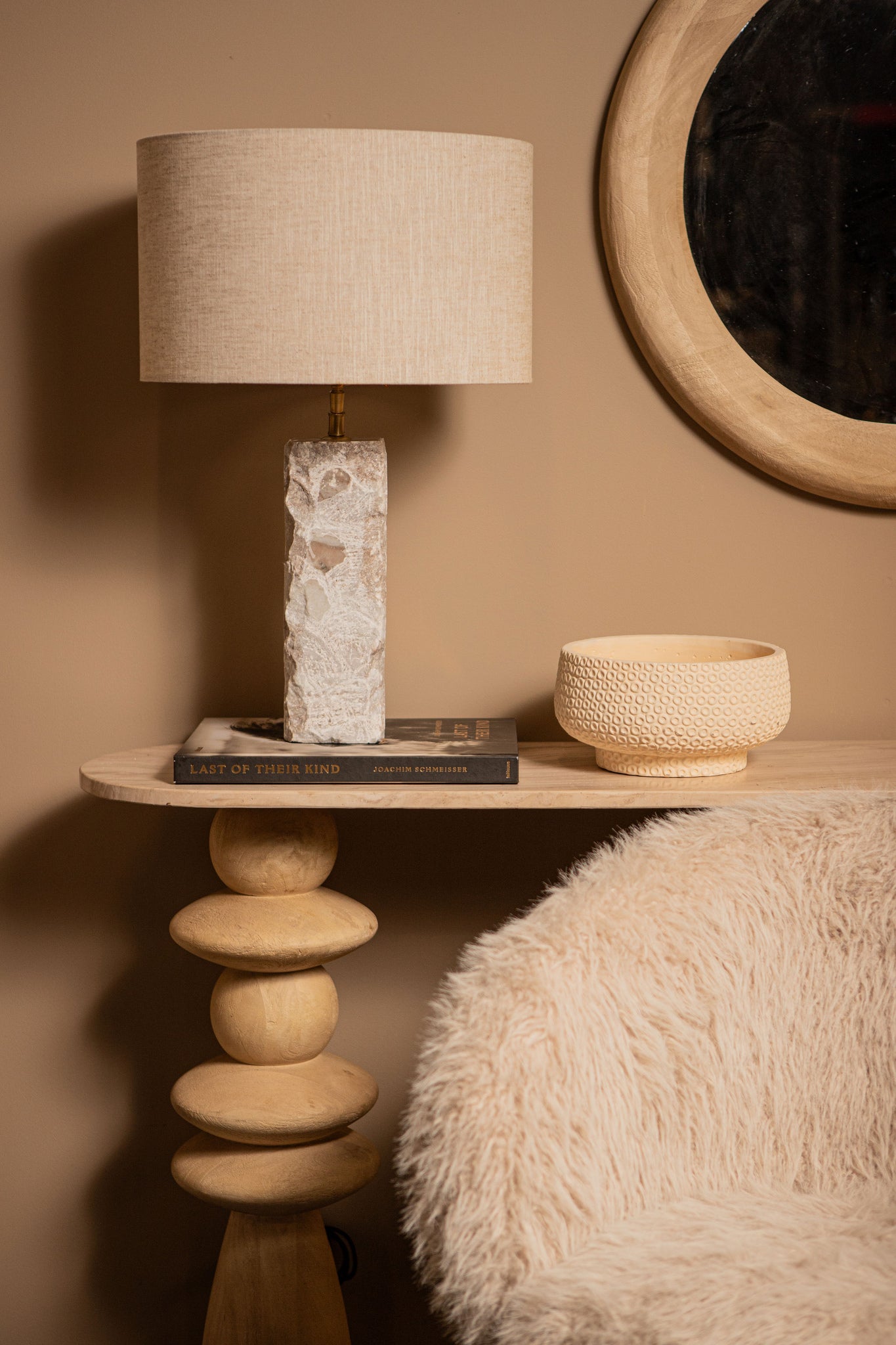 Rester Natuurlijke Marmeren Tafellampvoet Ruwe Steen L - depauwwonen