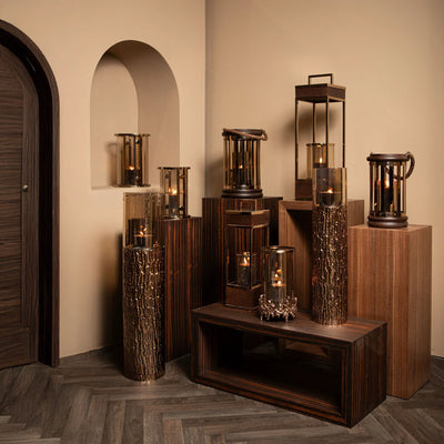 Rezy BruinGoud Grote Vloer Stormlicht Amber Glans L by PTMD