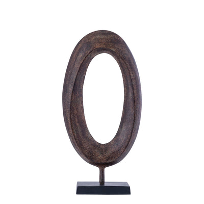 Rhubie Brown Ovaal Aluminium Gegoten Standbeeld by PTMD