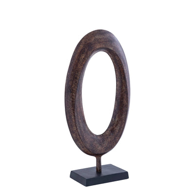 Rhubie Brown Ovaal Aluminium Gegoten Standbeeld by PTMD