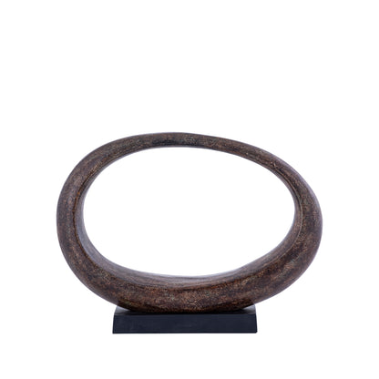 Rhubie Brown Ovale Aluminium Gegoten Standbeeld - depauwwonen