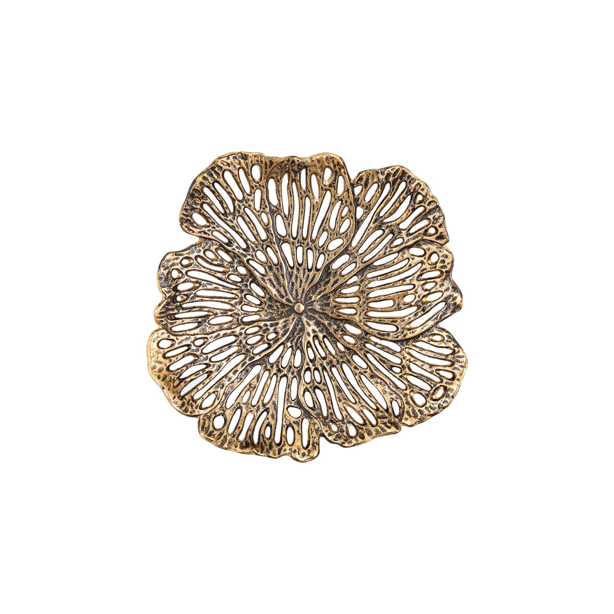 Ryhann Messing Gegoten Aluminium Bloem Wanddecoratie Kom S - depauwwonen