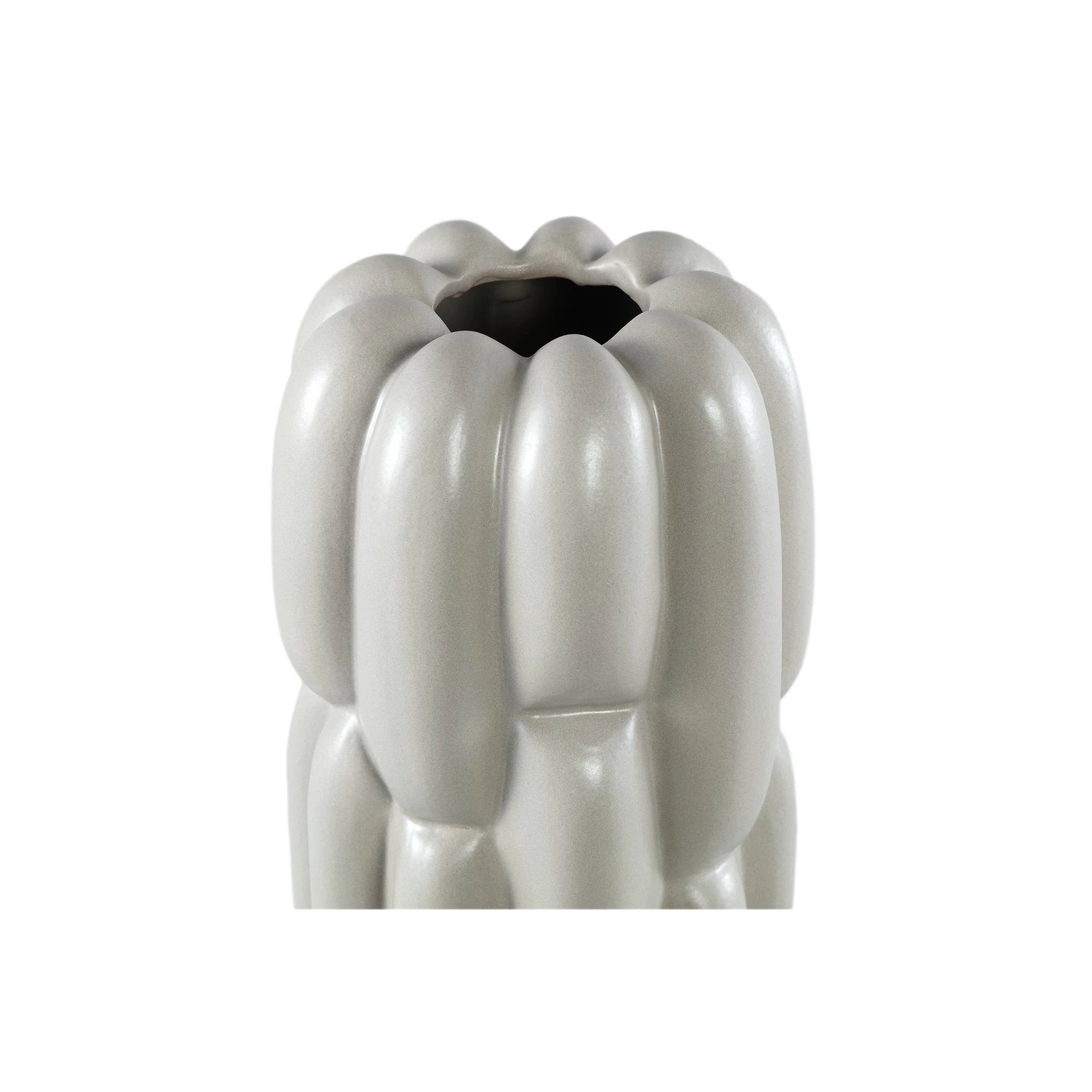 Seani's Grijze Ronde Keramische Vaas Blokpatroon L by PTMD