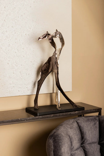 Skye Zwart Aluminium Standbeeld Giraffe by PTMD