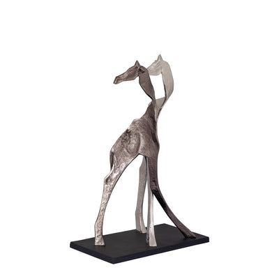 Skye Zwart Aluminium Standbeeld Giraffe by PTMD