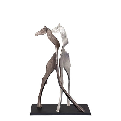 Skye Zwart Aluminium Standbeeld Giraffe by PTMD
