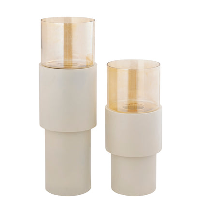 Soon Vloerwindlicht L – Crèmekleurig IJzer & Luster Glas - depauwwonen