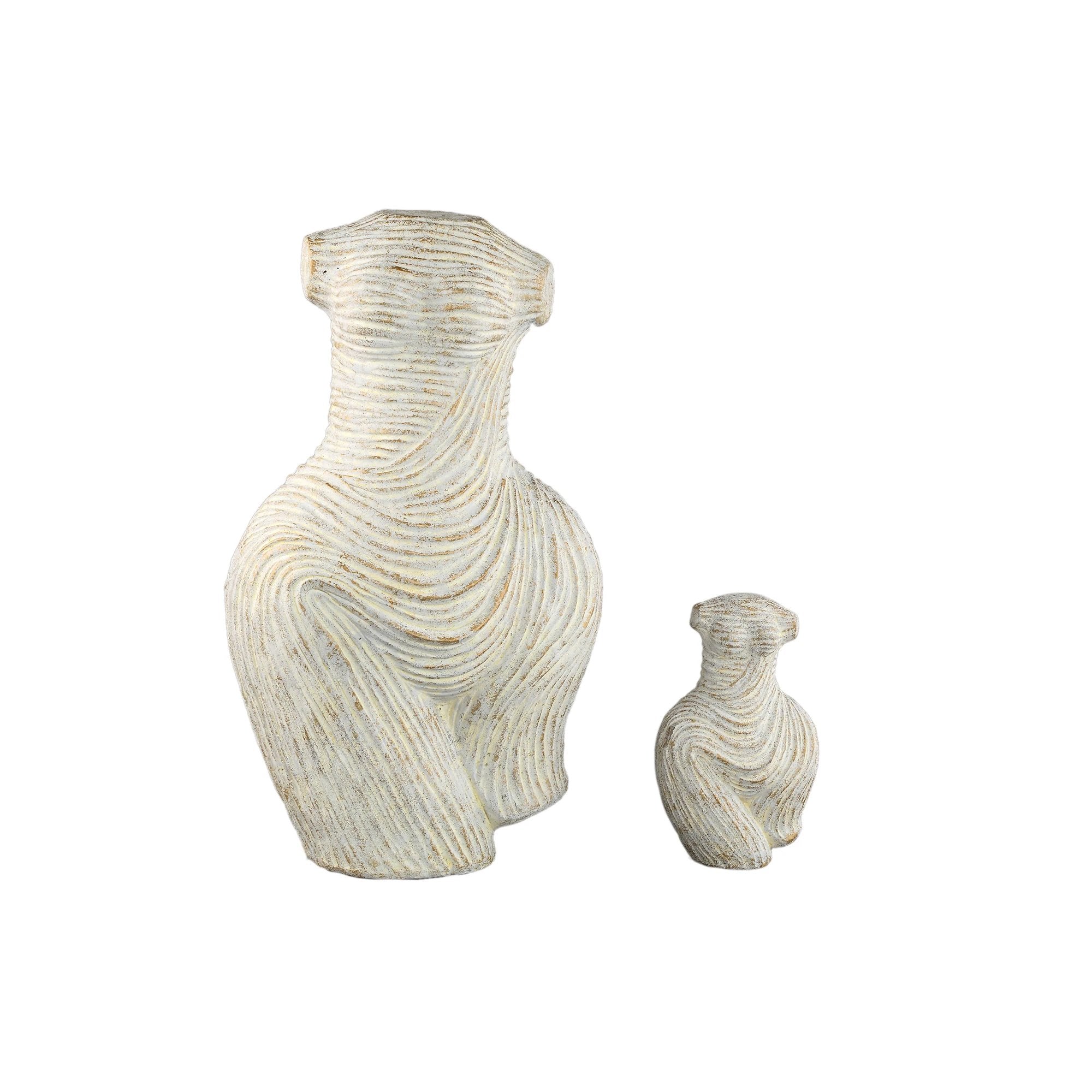 Sophi Wit Cement Vrouwen Gevormd Standbeeld L by PTMD