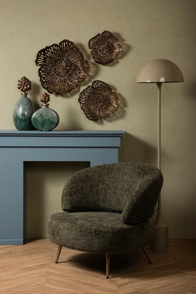 Tanaiya Crème Ronde IJzeren Vloerlamp Ronde Kap by PTMD