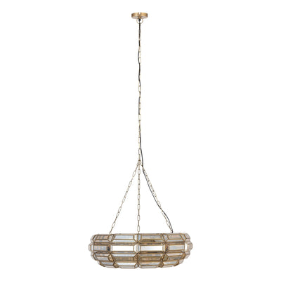 Thyro Antiek Messing Glas Amber Donut Lamp by PTMD