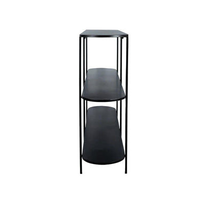 Verfijnde metalen zwarte wandtafel by PTMD