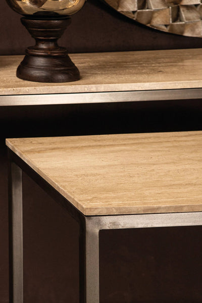 Zoah Beige Travertine Rechthoekige Wandtafel SV2 by PTMD