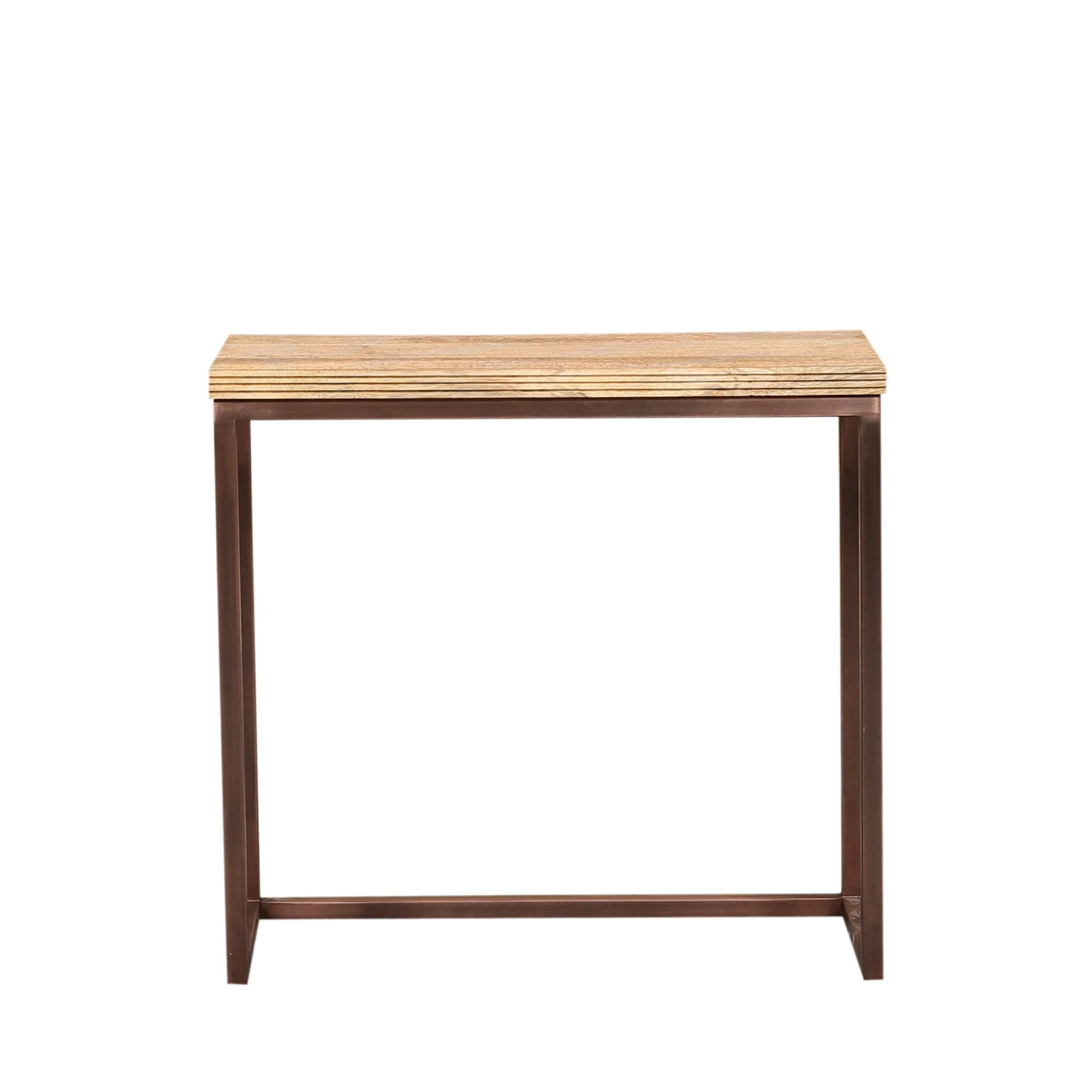 Zoah Koper Mango Hout Rechthoekige Wandtafel set van 3 by PTMD