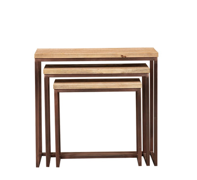 Zoah Koper Mango Hout Rechthoekige Wandtafel set van 3 by PTMD