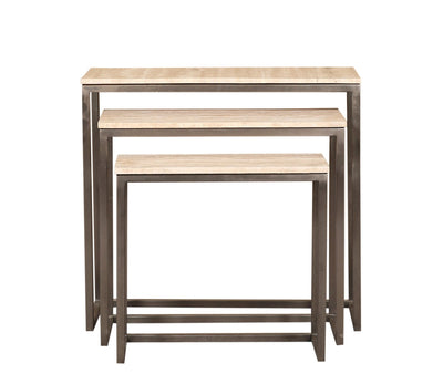 Zoah Travertine Rechthoekige Wandtafel set van 3 by PTMD