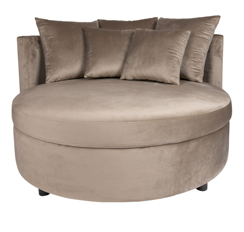 Fayen Velvet Sand fauteuil half round KD - depauwwonen