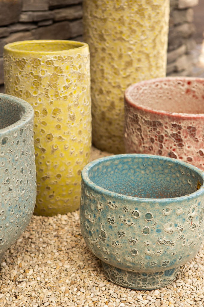 Dezzel Gele geglazuurde ronde keramische pot hoog SV2 - depauwwonen