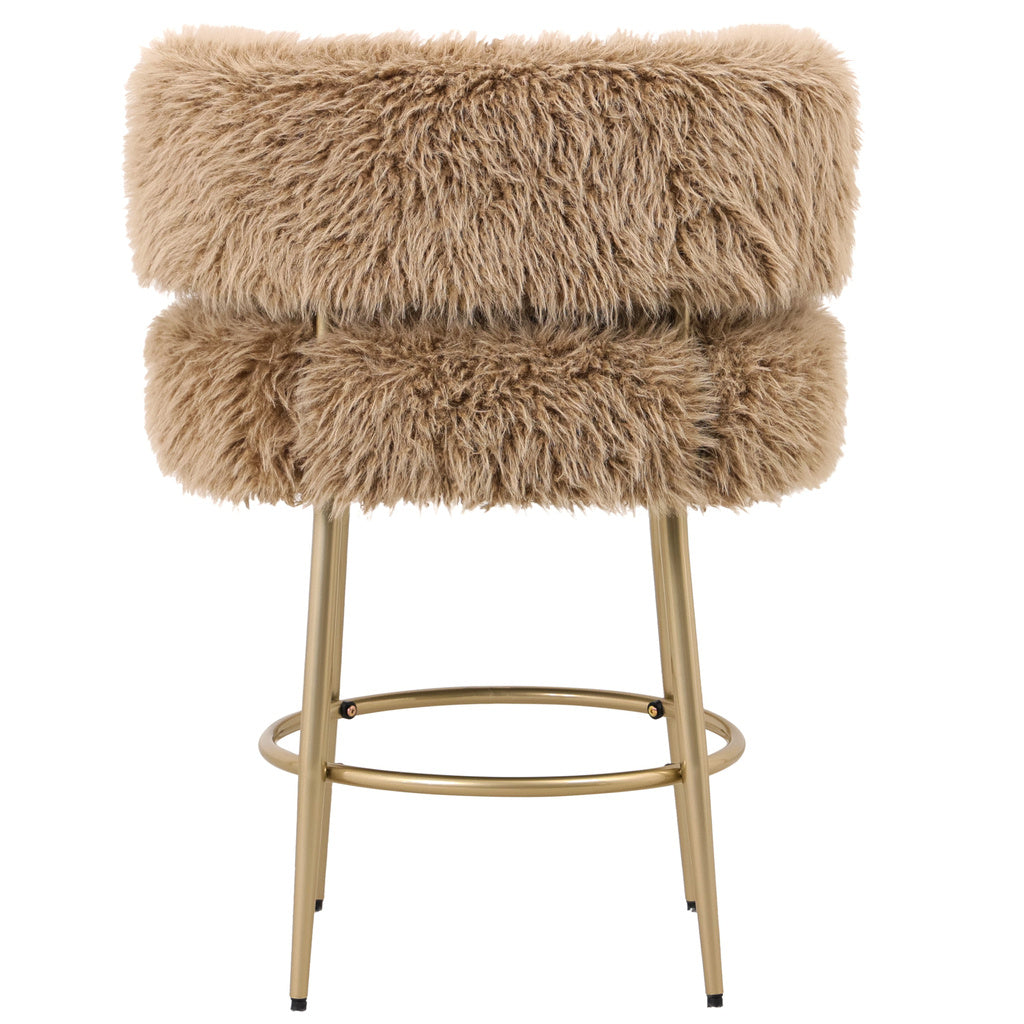 Hair barstoel Brown met metalen onderstel - depauwwonen