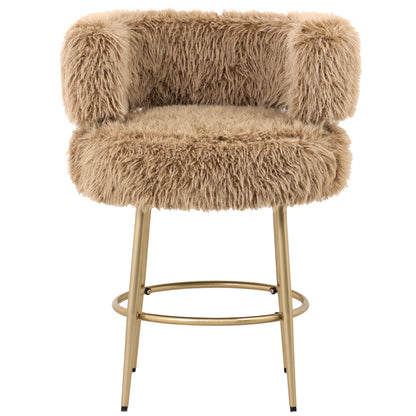 Hair barstoel Brown met metalen onderstel - depauwwonen