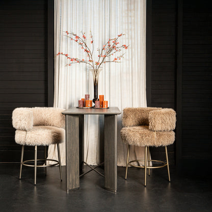 Hair barstoel Brown met metalen onderstel - depauwwonen