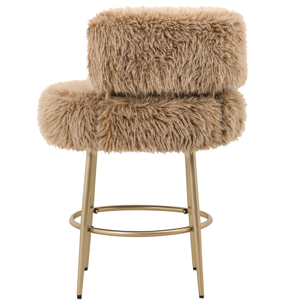 Hair barstoel Brown met metalen onderstel - depauwwonen