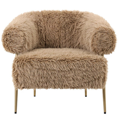 Hair Brown fauteuil met metalen onderstel by PTMD